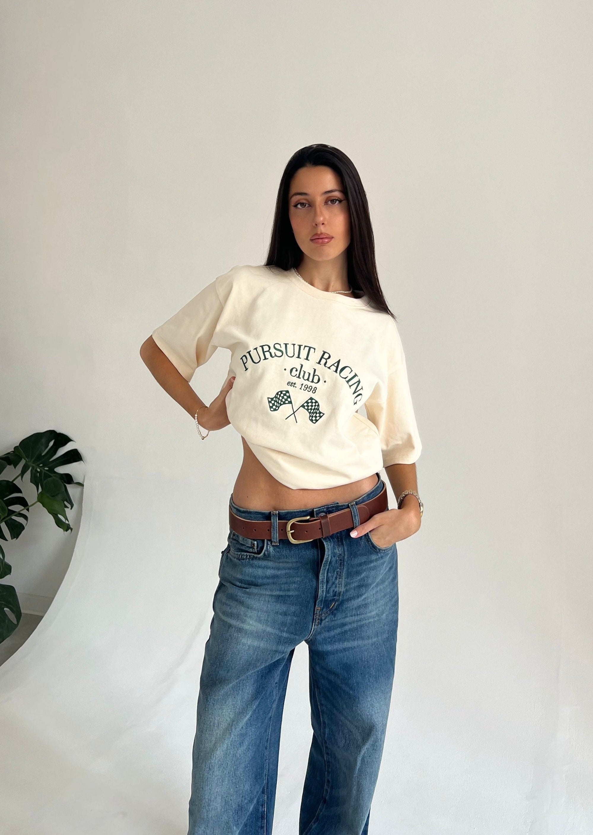 RACING TEE - BEIGE