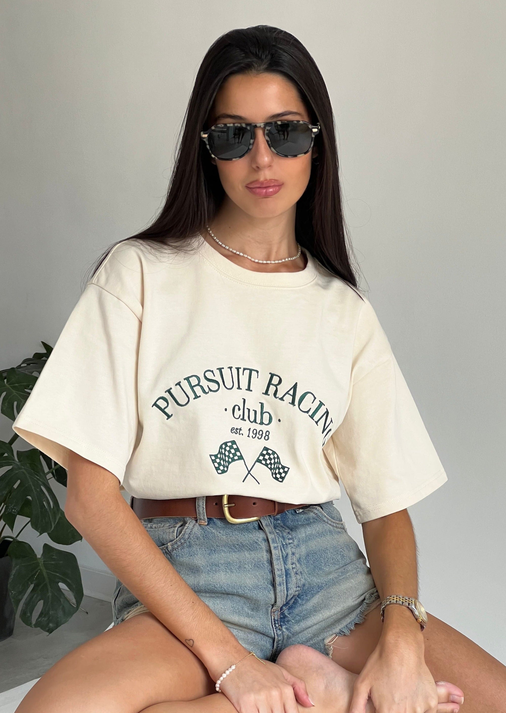 RACING TEE - BEIGE