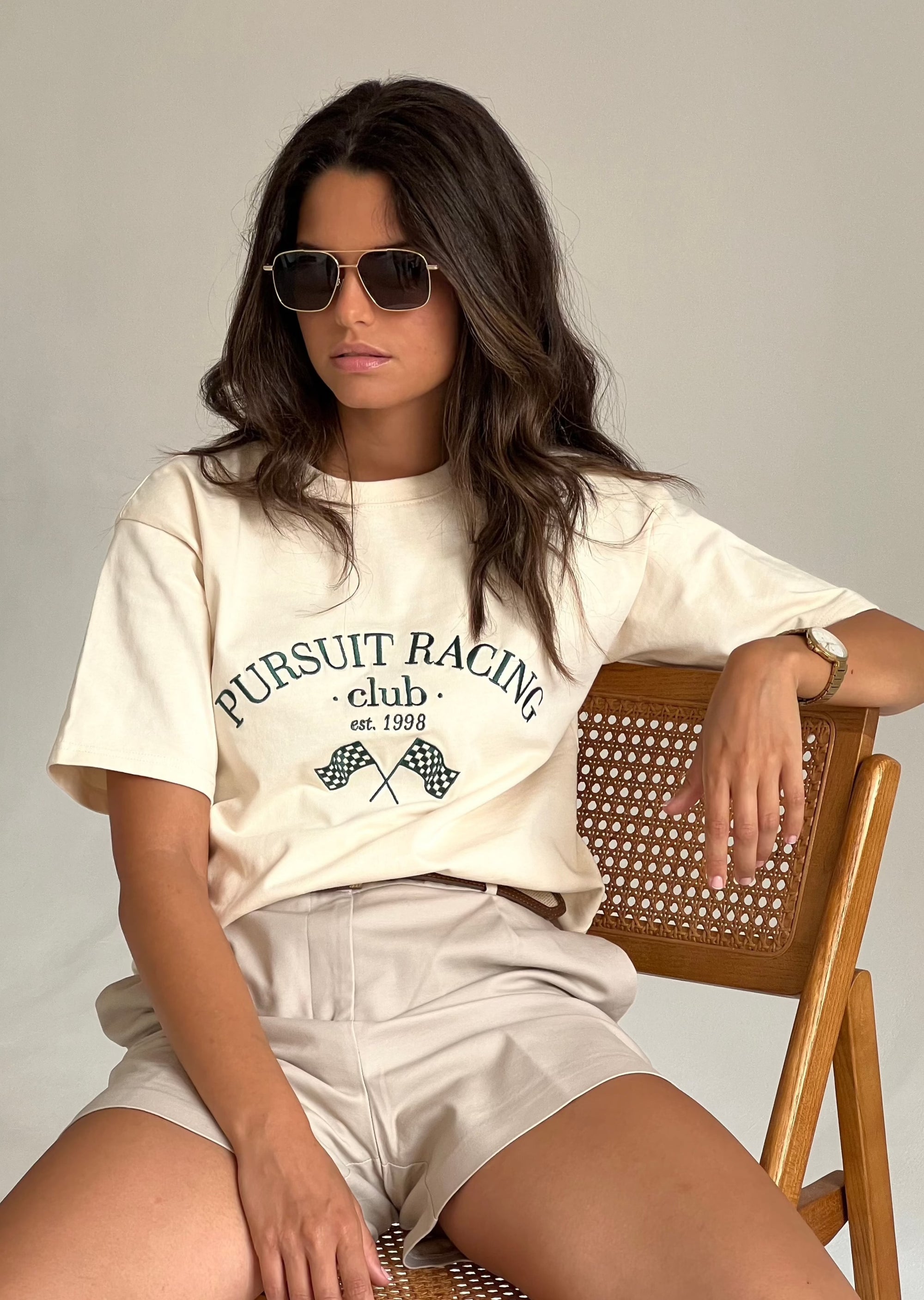 RACING TEE - BEIGE