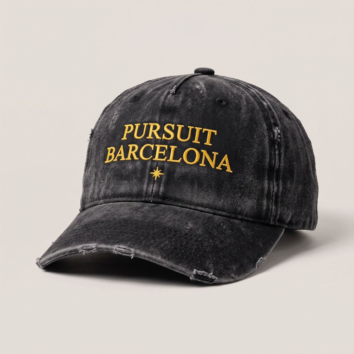 packshot Gorra Pursuit Barcelona · Negro desgastado